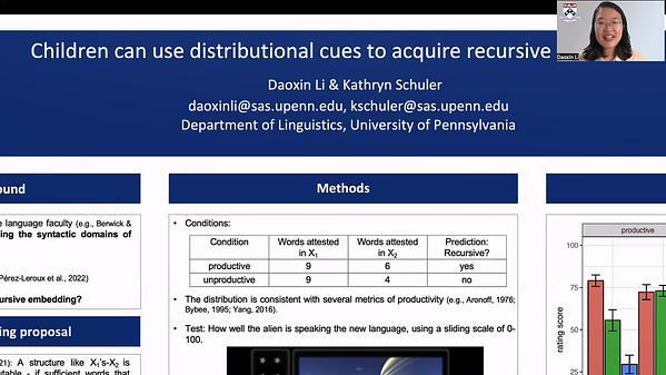 Children can use distributional cues to acquire recursive structures