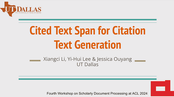 Cited Text Spans for Scientific Citation Text Generation