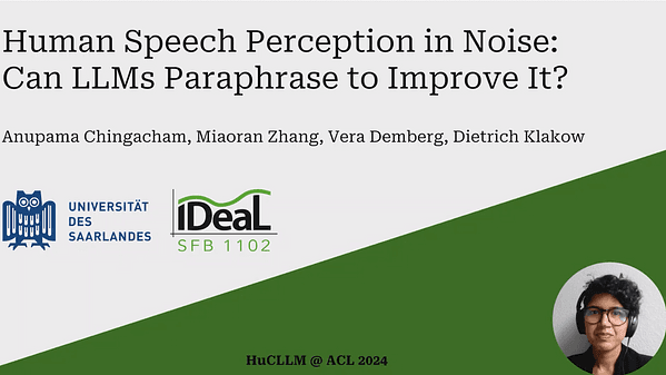Human Speech Perception in Noise: Can Large Language Models Paraphrase to Improve It?