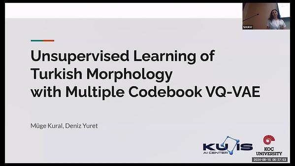 Unsupervised Learning of Turkish Morphology with Multiple Codebook VQ-VAE