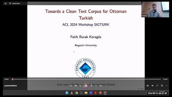 Towards a Clean Text Corpus for Ottoman Turkish