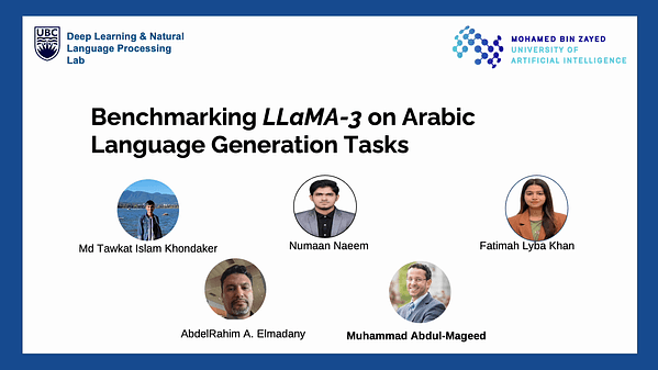 Benchmarking LLaMA-3 on Arabic Language Generation Tasks