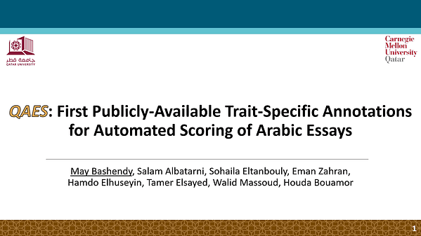 QAES: First Publicly-Available Trait-Specific Annotations for Automated Scoring of Arabic Essays