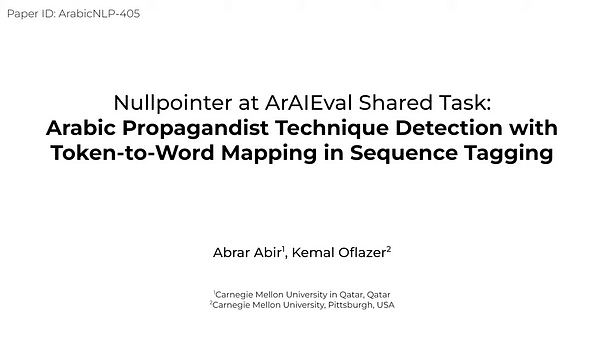 Nullpointer at ArAIEval Shared Task: Arabic Propagandist Technique Detection with Token-to-Word Mapping in Sequence Tagging