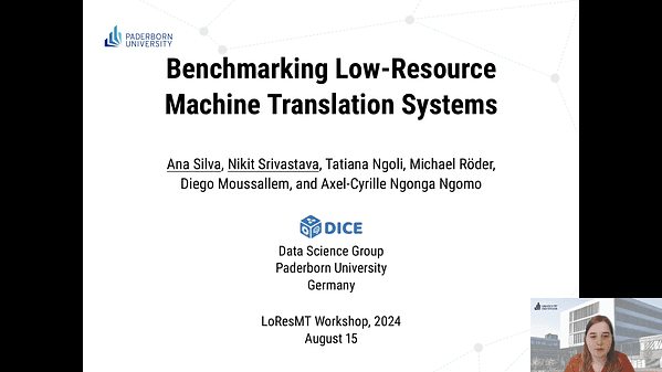 Benchmarking of Low-Resource Machine Translation Systems
