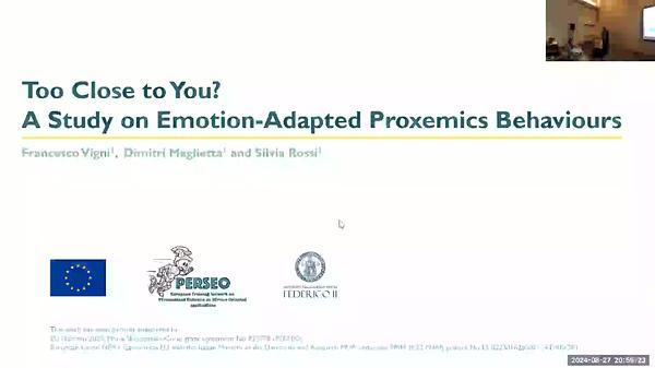 Too Close to You? a Study on Emotion-Adapted Proxemics Behaviours
