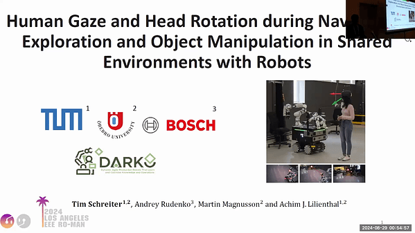 Human Gaze and Head Rotation During Navigation, Exploration and Object Manipulation in Shared Environments with Robots