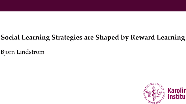 LIVE - Social learning strategies are shaped by reward learning