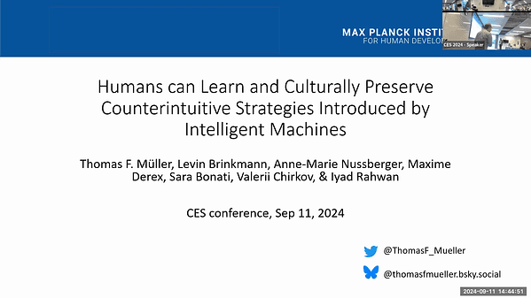 LIVE - Humans can learn and culturally preserve inconceivable strategies discovered by intelligent machines