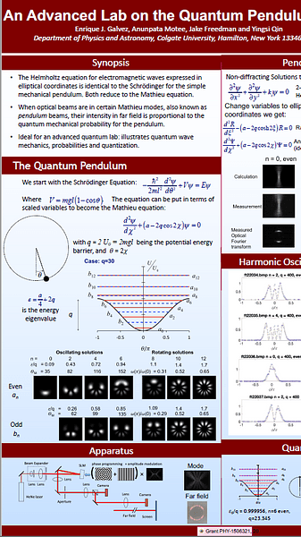 An Advanced Lab on the Quantum Pendulum