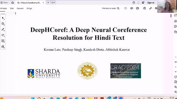 DeepHCoref: A Deep Neural Coreference Resolution for Hindi Text