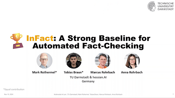 InFact: A Strong Baseline for Automated Fact-Checking