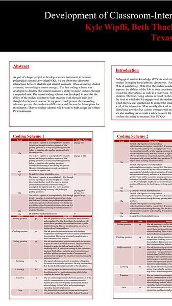 Development of Classroom-Interaction Coding Schemes for PCK Assessment