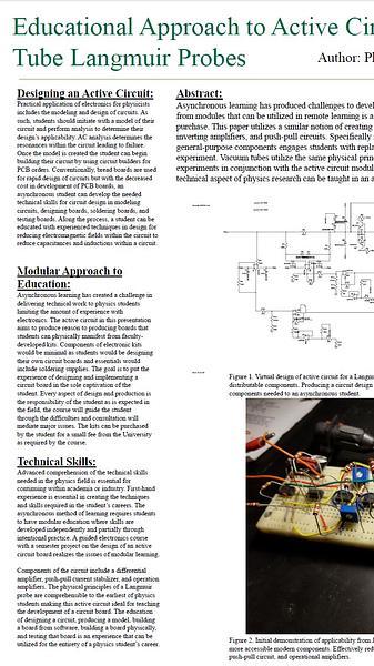 Educational Approach to Active Circuits for Vacuum Tube Langmuir Probes