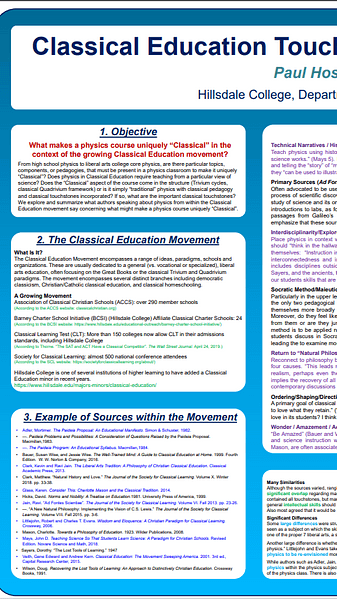 Classical Education Touchstones for the Physics Classroom