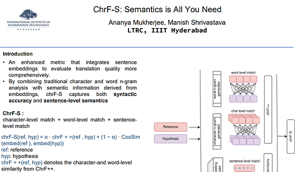 chrF-S: Semantics Is All You Need