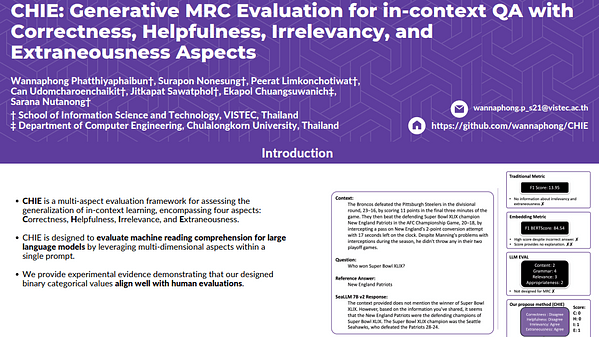 CHIE: Generative MRC Evaluation for in-context QA with Correctness, Helpfulness, Irrelevancy, and Extraneousness Aspects