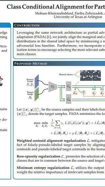 Class Conditional Alignment for Partial Domain Adaptation