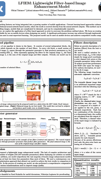 LFIEM: Lightweight Filter-based Image Enhancement Model