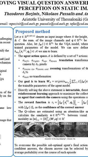 Improving Visual Question Answering using Active Perception on Static Images