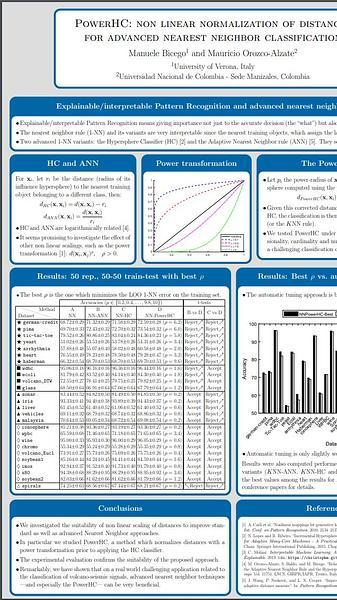 PowerHC: non linear normalization of distances for advanced nearest neighbor classification