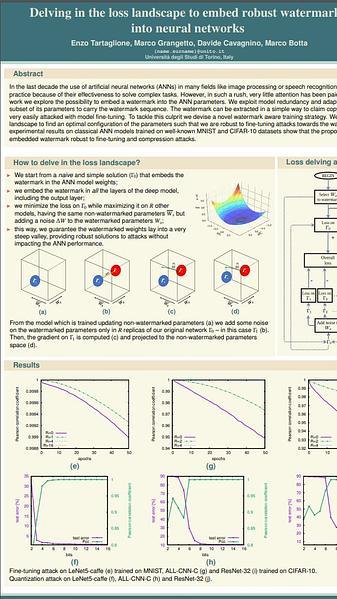 Delving in the loss landscape to embed robust watermarks into neural networks