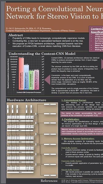 Porting a Convolutional Neural Network for Stereo Vision to Hardware