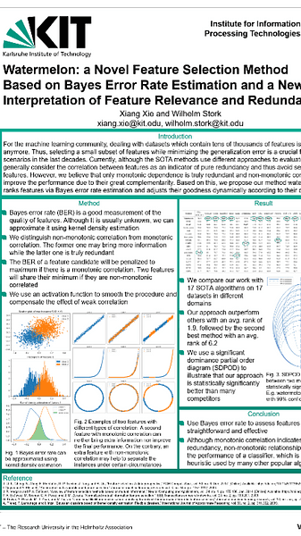 Watermelon: a Novel Feature Selection Method Based on Bayes Error Rate Estimation and a New Interpretation of Feature Relevance and Redundancy