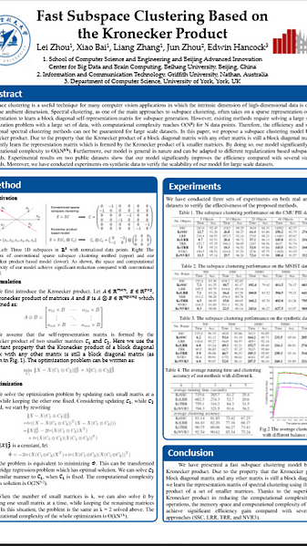 Fast Subspace Clustering Based on the Kronecker Product