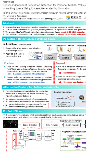 Sensor-independent Pedestrian Detection for Personal Mobility Vehicles in Walking Space Using Dataset Generated by Simulation