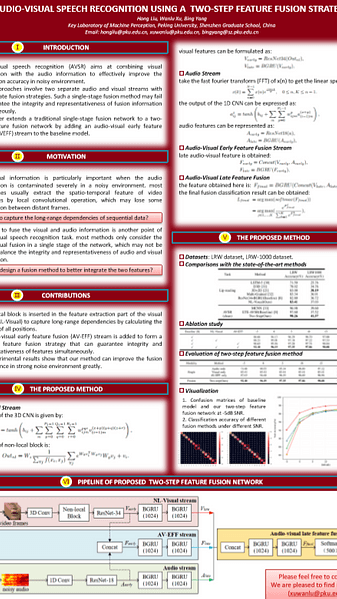 Audio-Visual Speech Recognition Using A Two-Step Feature Fusion Strategy