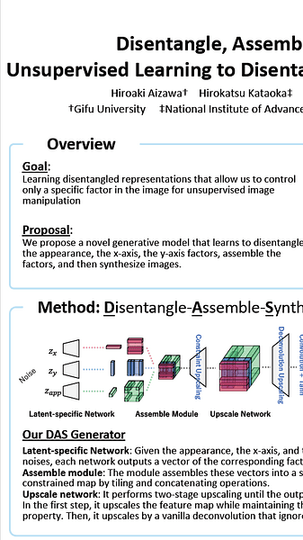 Disentangle, Assemble, and Synthesize: Unsupervised Learning to Disentangle Appearance and Location