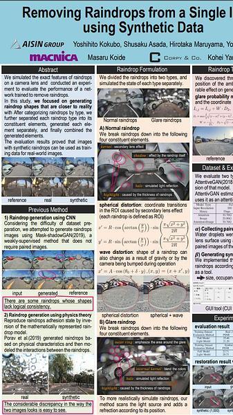 Removing Raindrops from a Single Image using Synthetic Data