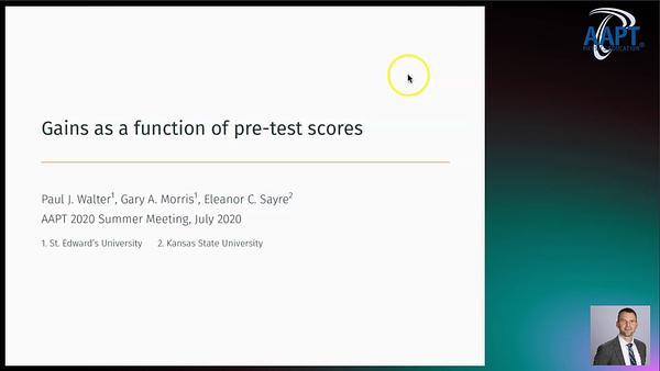 Gains as a function of pre-test scores