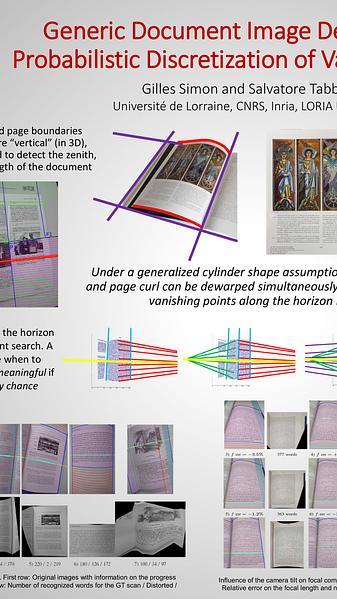 Generic Document Image Dewarping by Probabilistic Discretization of Vanishing Points