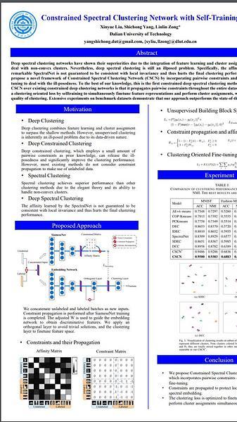 Constrained Spectral Clustering Network with Self-Training