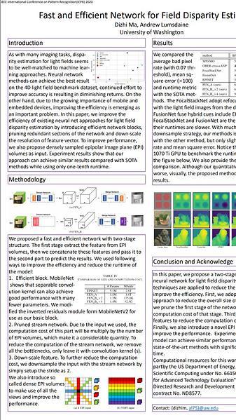 Fast and Efficient Network for Field Disparity Estimation