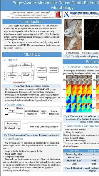 Edge-Aware Monocular Dense Depth Estimation with Morphology