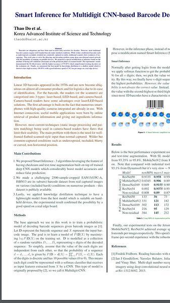 Smart Inference for Multidigit Convolutional Neural Network based Barcode Decoding