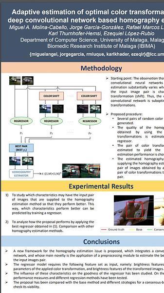 Adaptive estimation of optimal color transformations for deep convolutional network based homography estimation