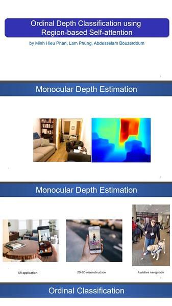 Ordinal Depth Classification Using Region-based Self-attention