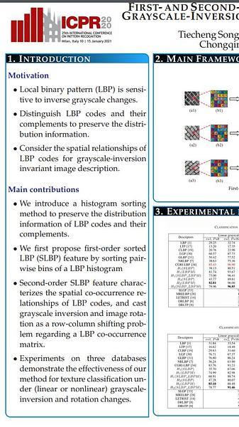 First- and Second-Order Sorted Local Binary Pattern Features for Grayscale-Inversion and Rotation Invariant Texture Classification