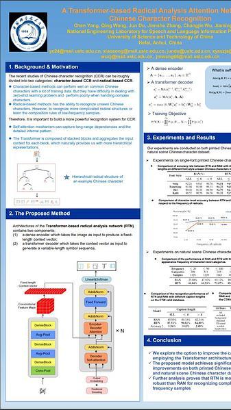 A Transformer-based Radical Analysis Attention Network for 
Chinese Character Recognition