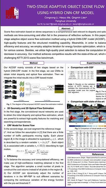 Two-Stage Adaptive Object Scene Flow Using Hybrid CNN-CRF Model