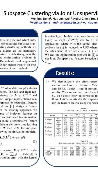 Subspace Clustering via Joint Unsupervised Feature Selection