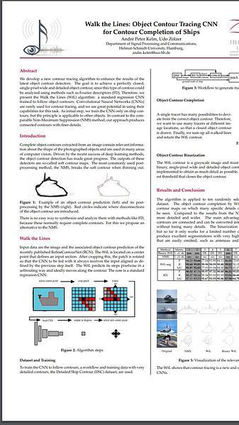 Walk the Lines: Object Contour Tracing CNN for Contour Completion of Ships