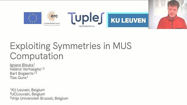 Exploiting Symmetries in MUS Computation