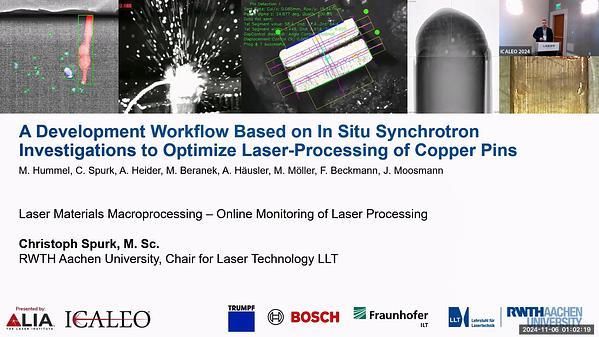 A Development Workflow Based on In Situ Synchrotron Investigations to Optimize Laser-Processing of Copper Pins