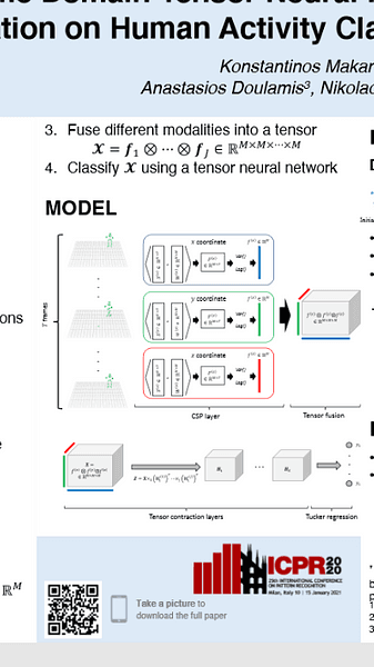 Space-Time Domain Tensor Neural Networks: An Application on Human Pose Classification