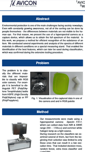 Hyperspectral Imaging for Analysis and Classification of Plastic Waste